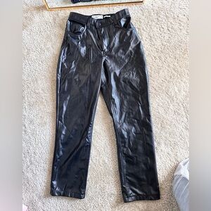 90’s straight leg high rise vegan leather pants